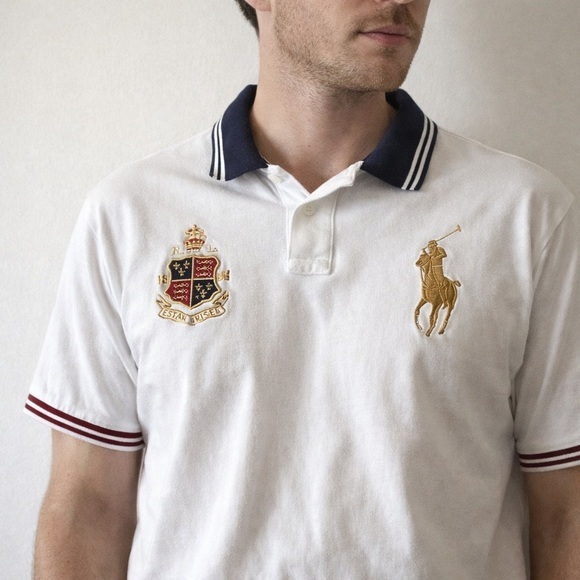 Polo Ralph Lauren Other - Polo Ralph Lauren White Big Pony Crest Polo Shirt XXL Custom Slim Fit